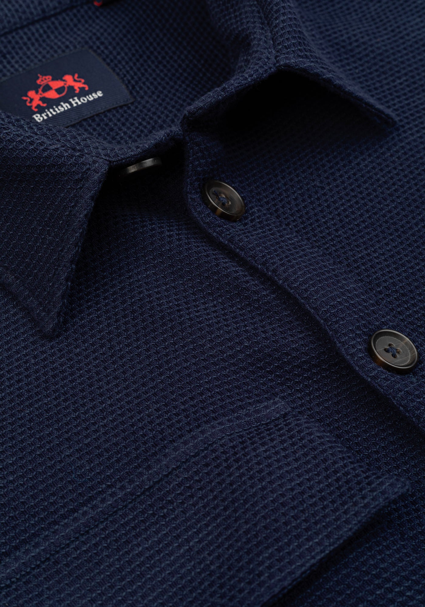 Midnight Navy Basket Weave Overshirt