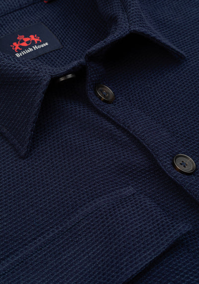 Midnight Navy Basket Weave Overshirt