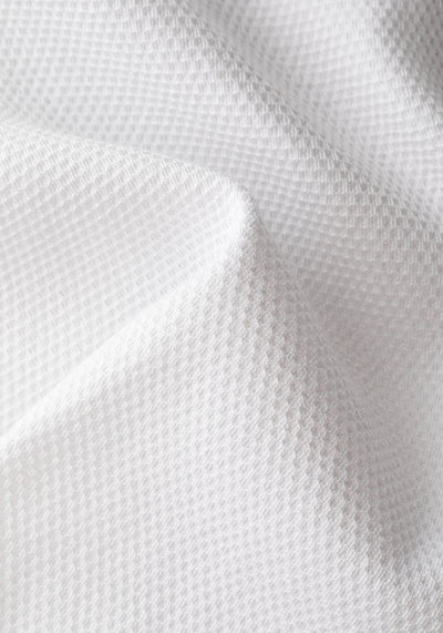 Powder White Basket Weave Overshirt