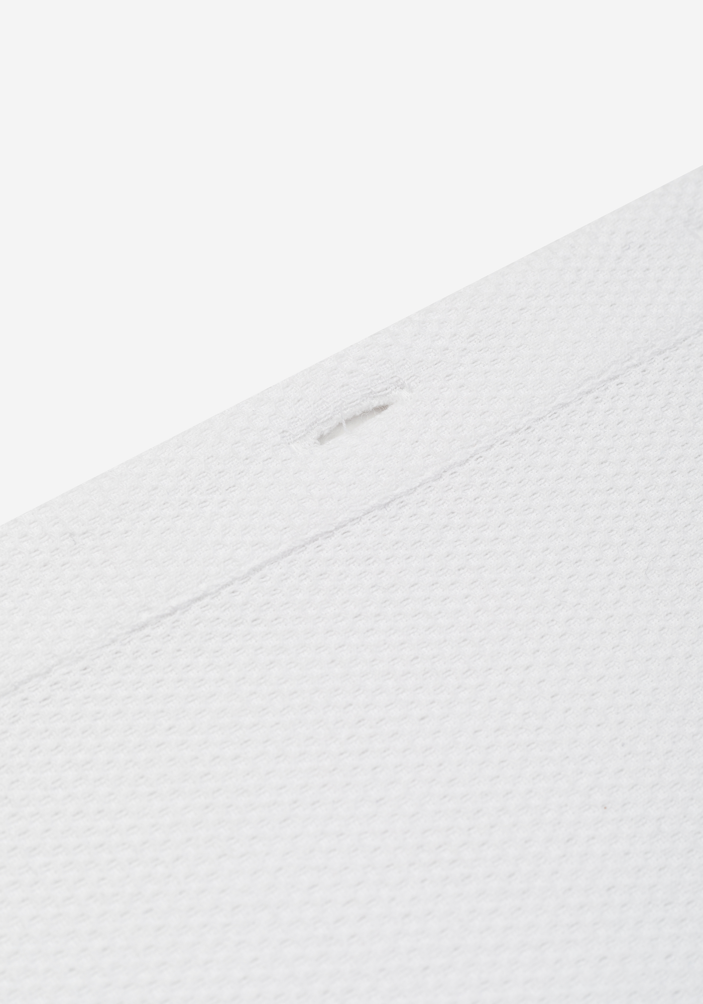 Powder White Basket Weave Overshirt