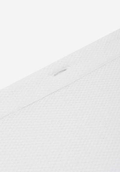 Powder White Basket Weave Overshirt