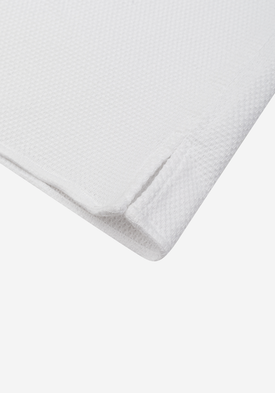 Powder White Basket Weave Overshirt