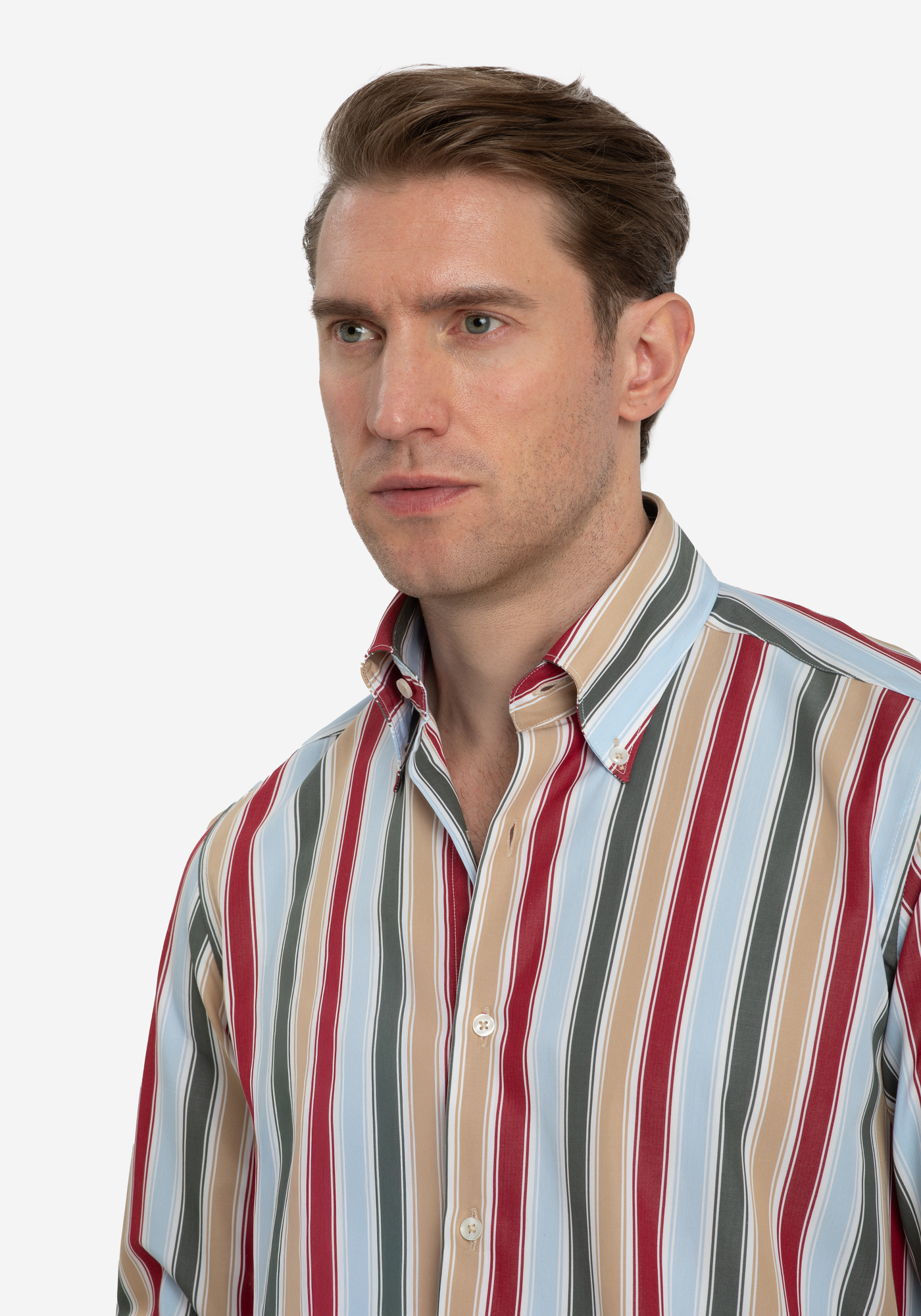 Capri Parti-Colored Stripe Poplin Shirt