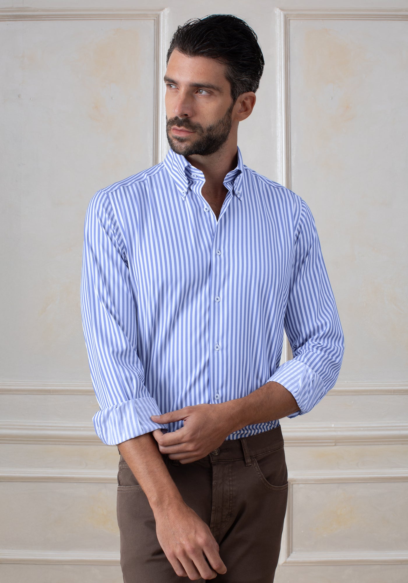 Cornflower Blue Stripe Aero-Hybrid Shirt