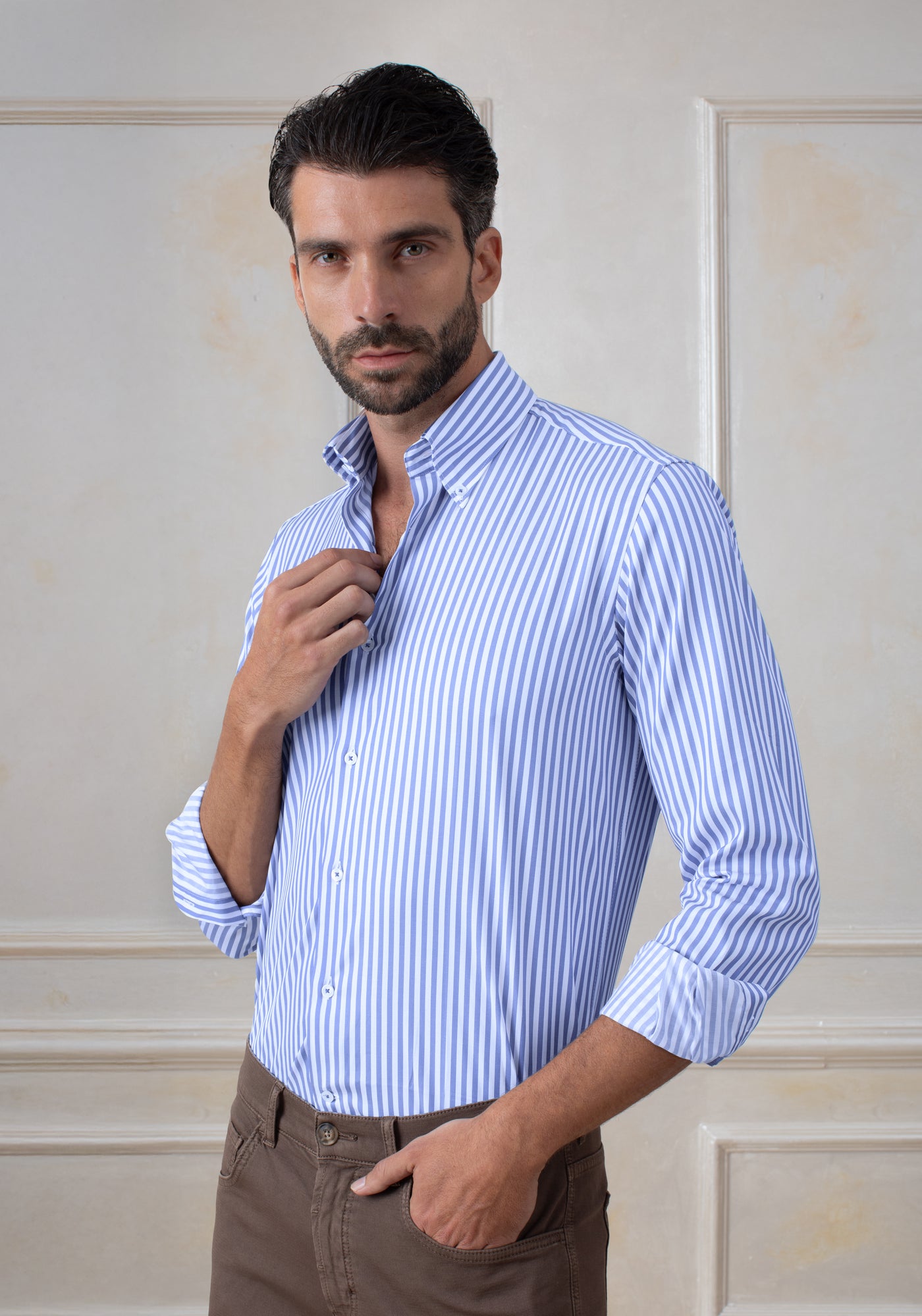 Cornflower Blue Stripe Aero-Hybrid Shirt