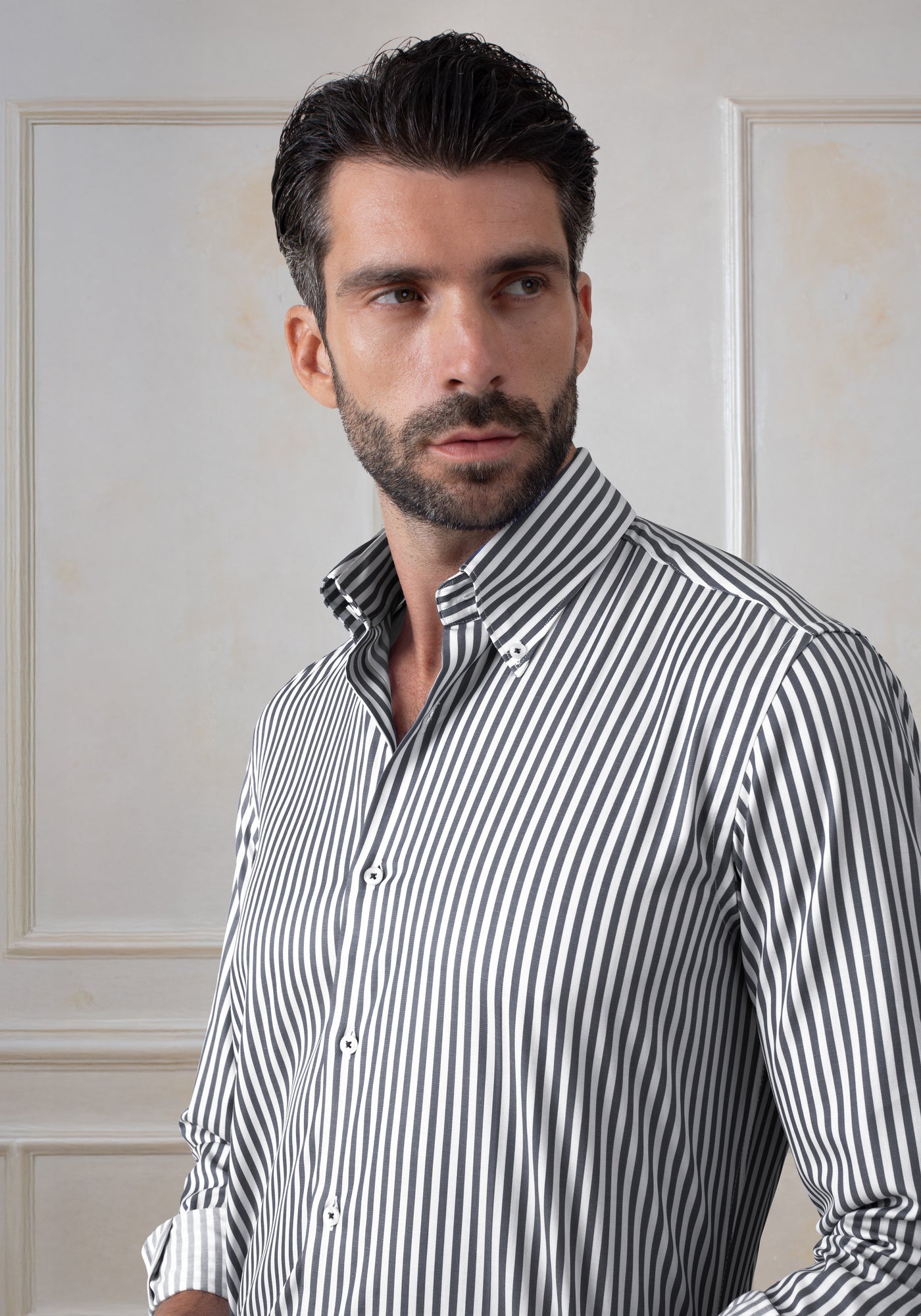 Charcoal Black Stripe Aero-Hybrid Shirt
