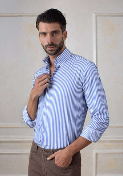 Coastal Blue Stripe Aero-Hybrid Shirt