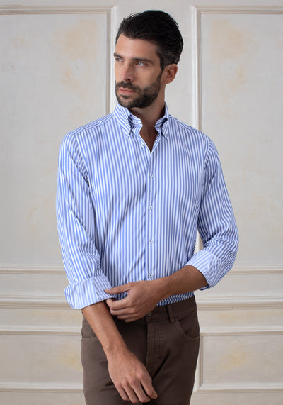 Coastal Blue Stripe Aero-Hybrid Shirt