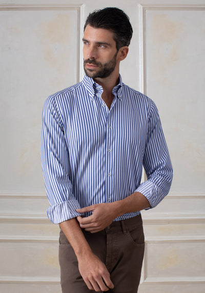 Sapphire Blue Stripe Aero-Hybrid Shirt