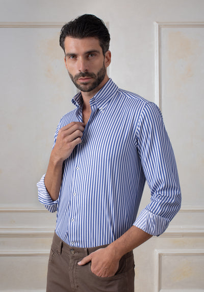 Sapphire Blue Stripe Aero-Hybrid Shirt