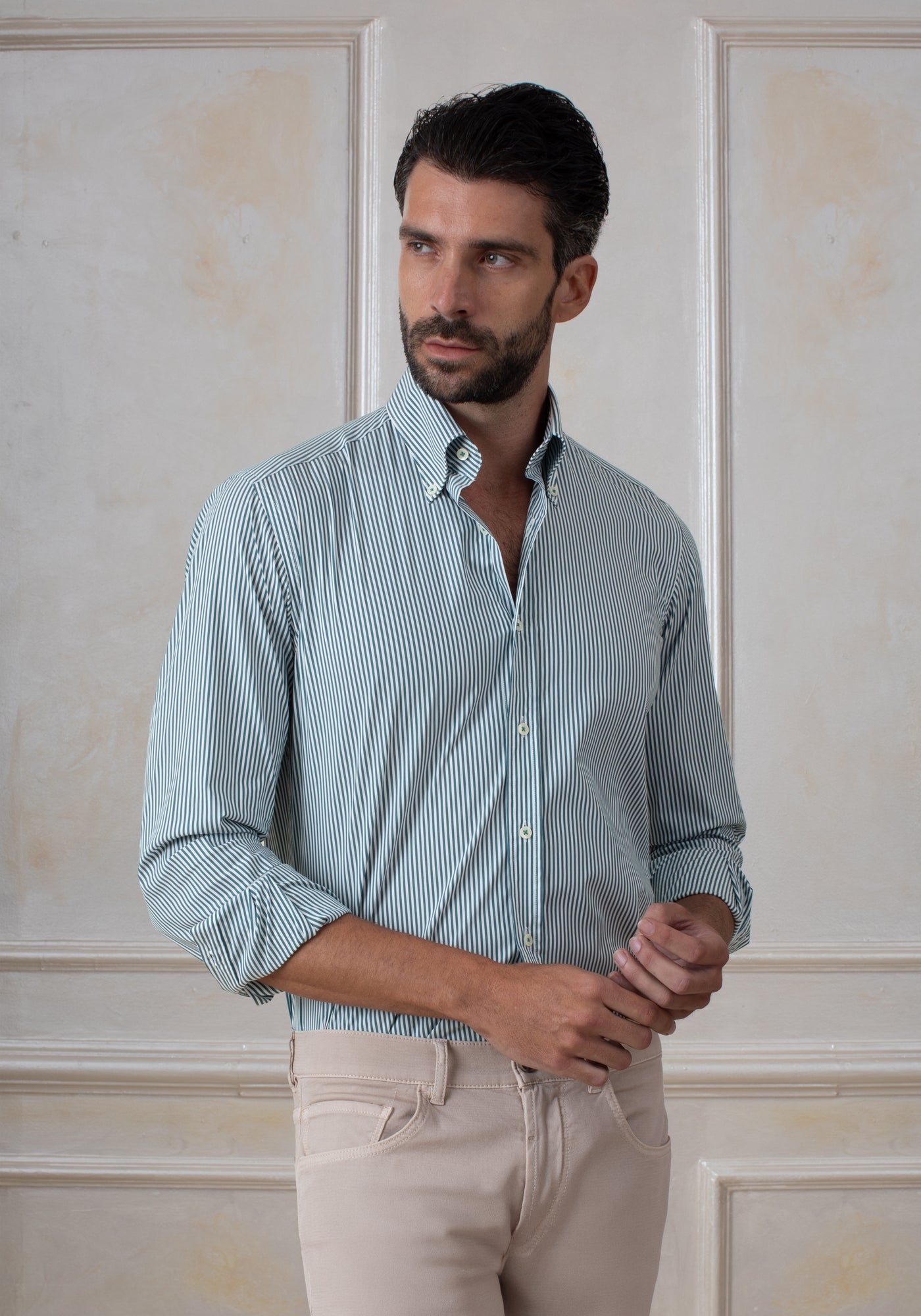 Emerald Green Stripe Aero-Hybrid Shirt
