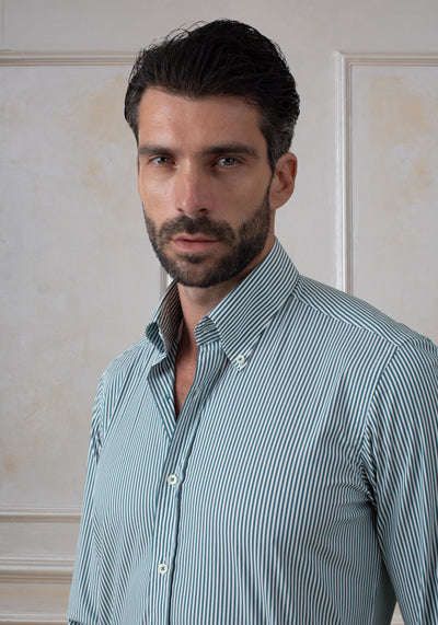 Emerald Green Stripe Aero-Hybrid Shirt