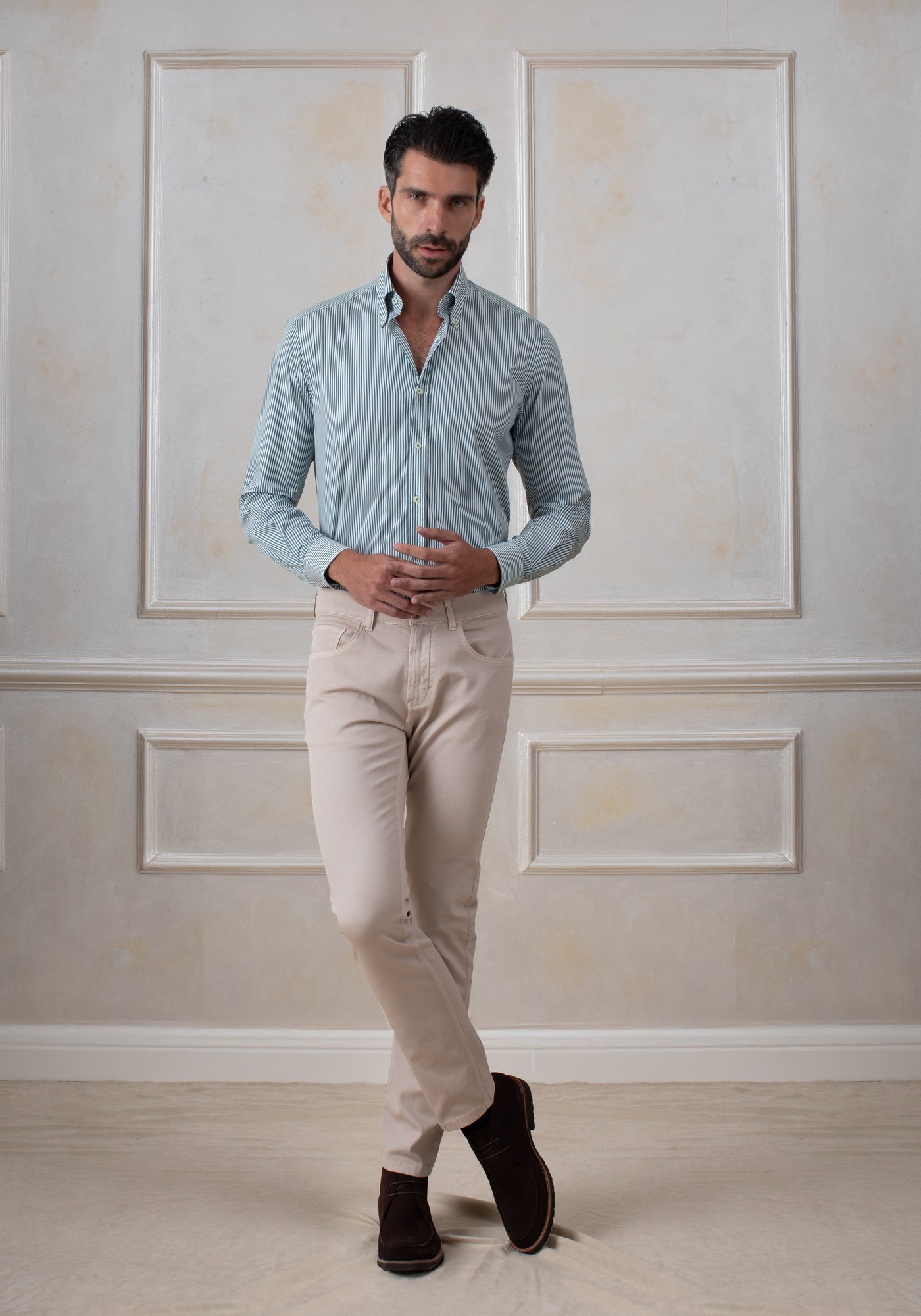 Emerald Green Stripe Aero-Hybrid Shirt