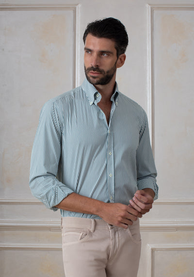 Emerald Green Stripe Aero-Hybrid Shirt