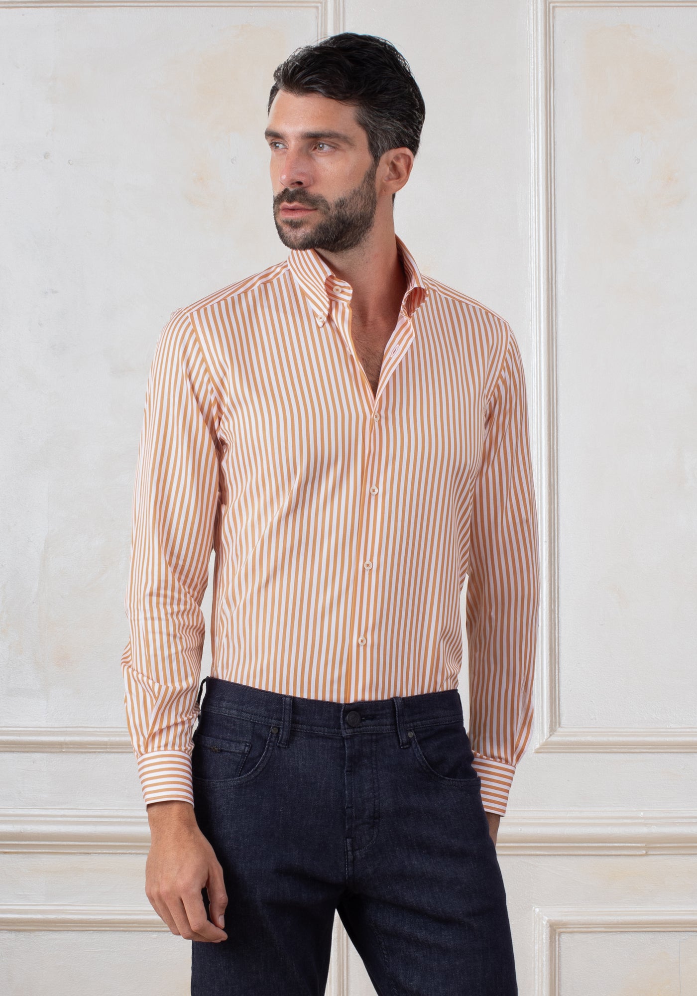 Amber Orange Stripe Signature Twill Shirt