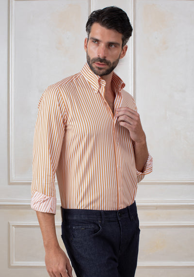 Amber Orange Stripe Signature Twill Shirt