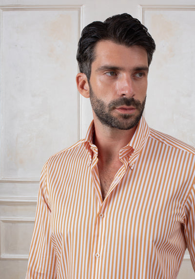 Amber Orange Stripe Signature Twill Shirt
