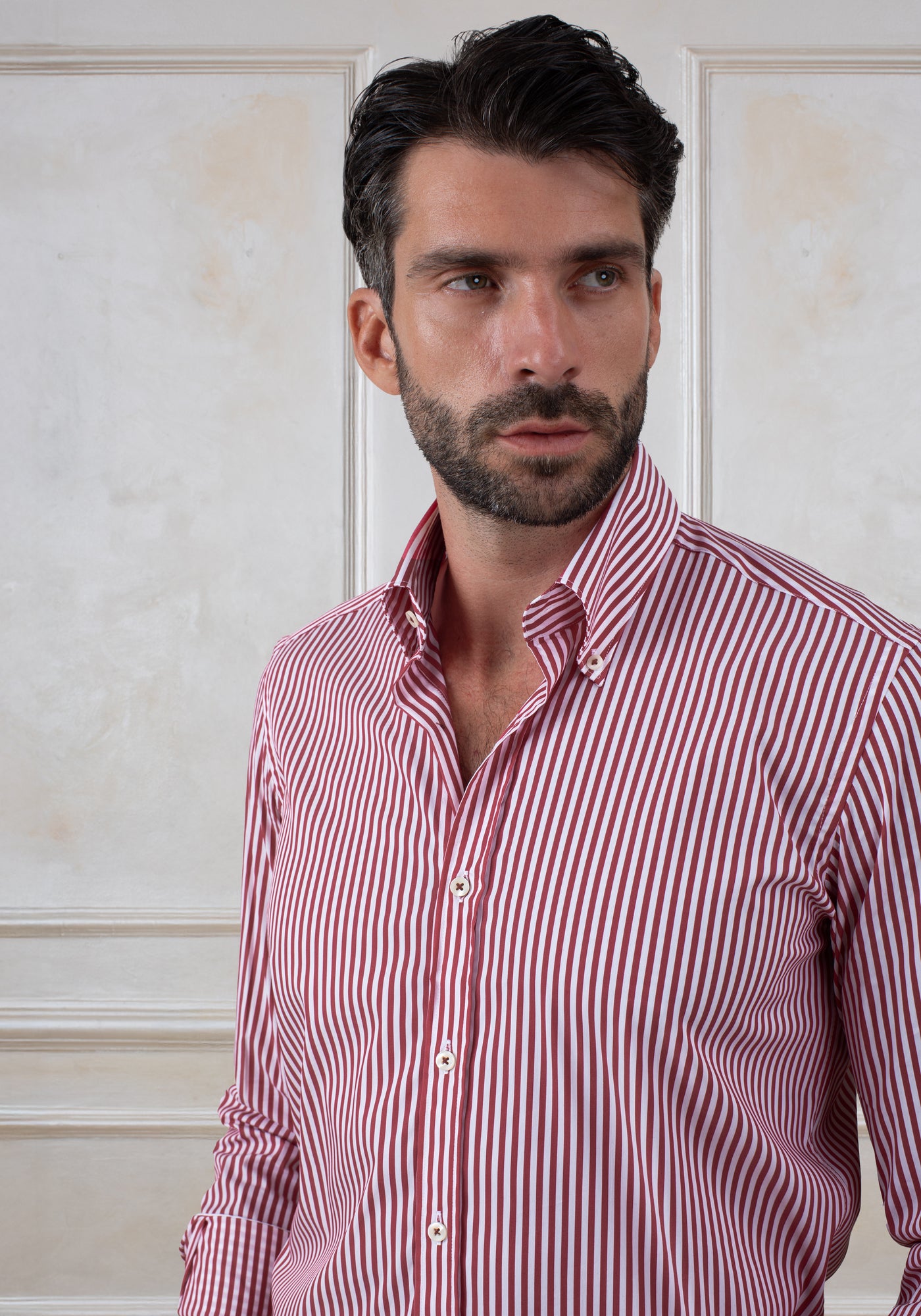 Claret Red Stripe Signature Twill Shirt