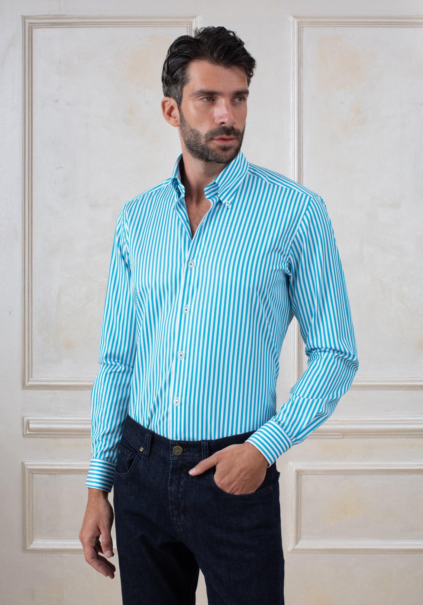 Capri Blue Stripe Signature Twill Shirt