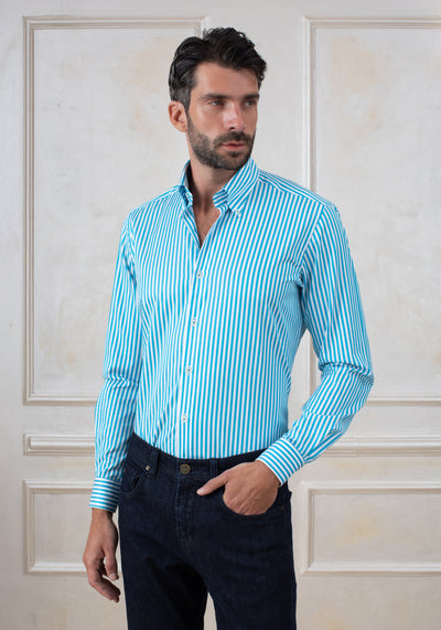 Capri Blue Stripe Signature Twill Shirt