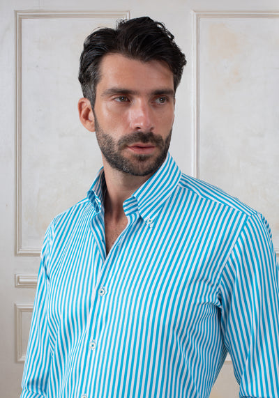 Capri Blue Stripe Signature Twill Shirt