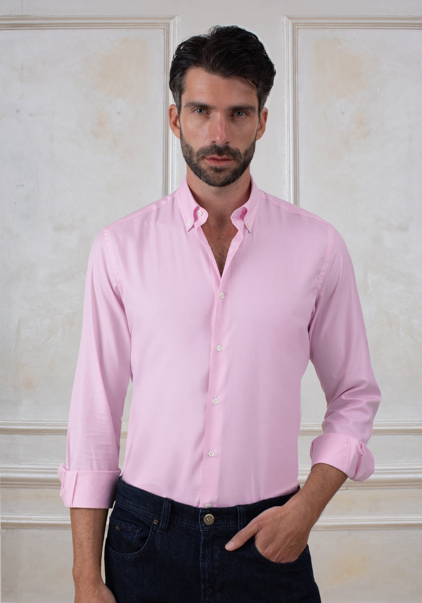 Fairy Rose Checked Mini Houndstooth Shirt