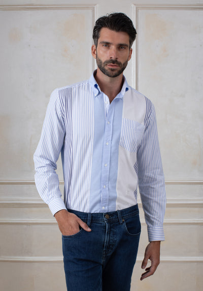 Sky Blue Tri-Tone Oxford Shirt