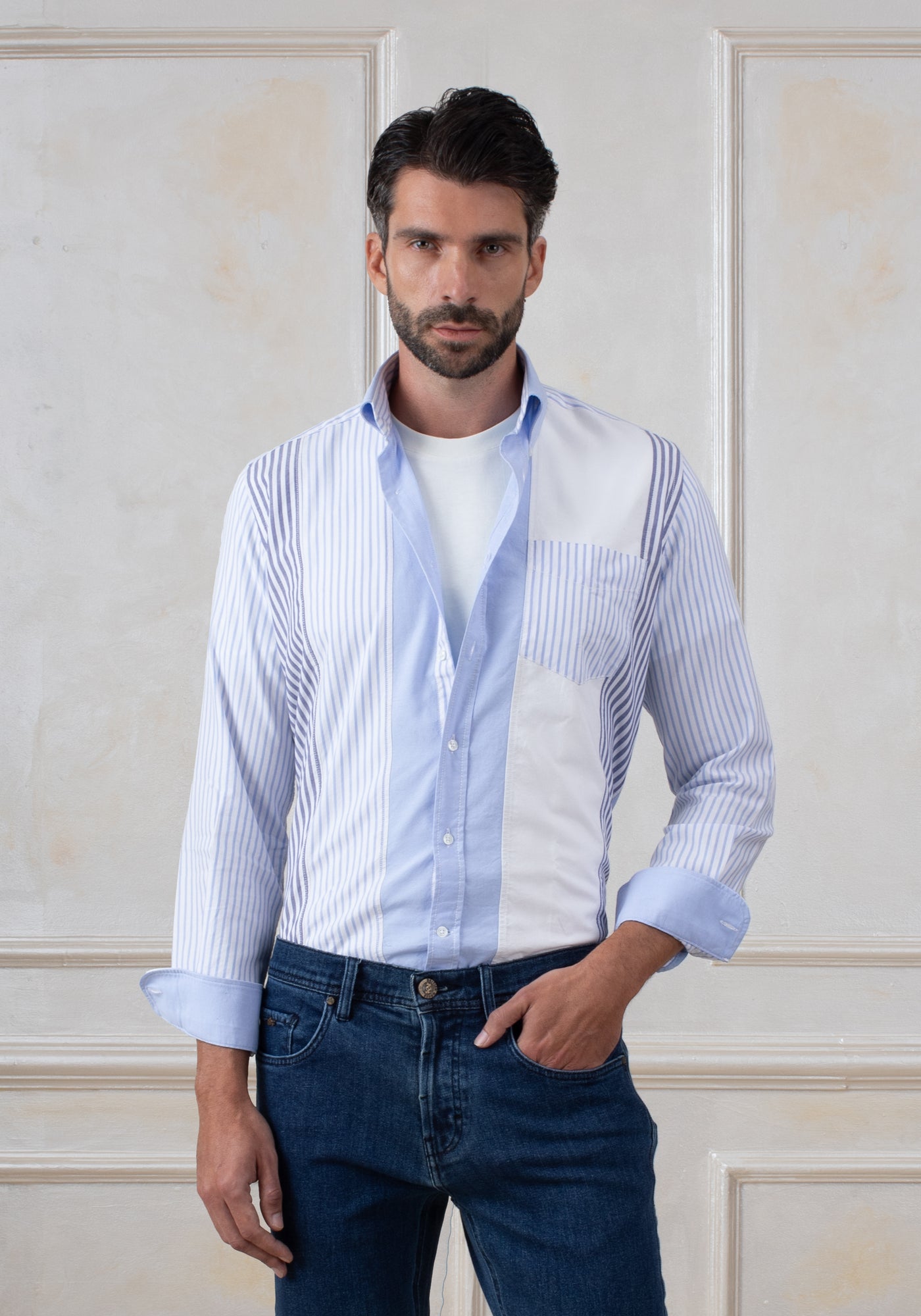 Sky Blue Tri-Tone Oxford Shirt