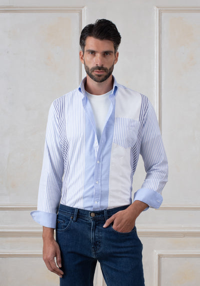 Sky Blue Tri-Tone Oxford Shirt
