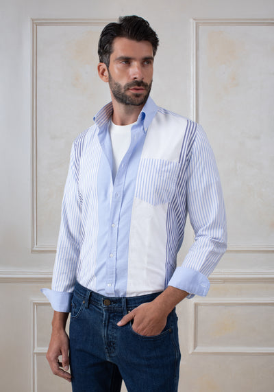 Sky Blue Tri-Tone Oxford Shirt
