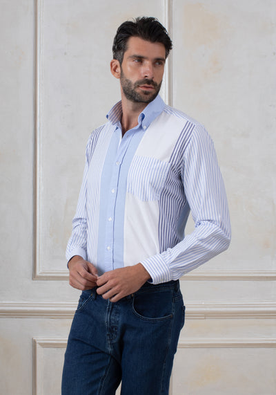 Sky Blue Tri-Tone Oxford Shirt