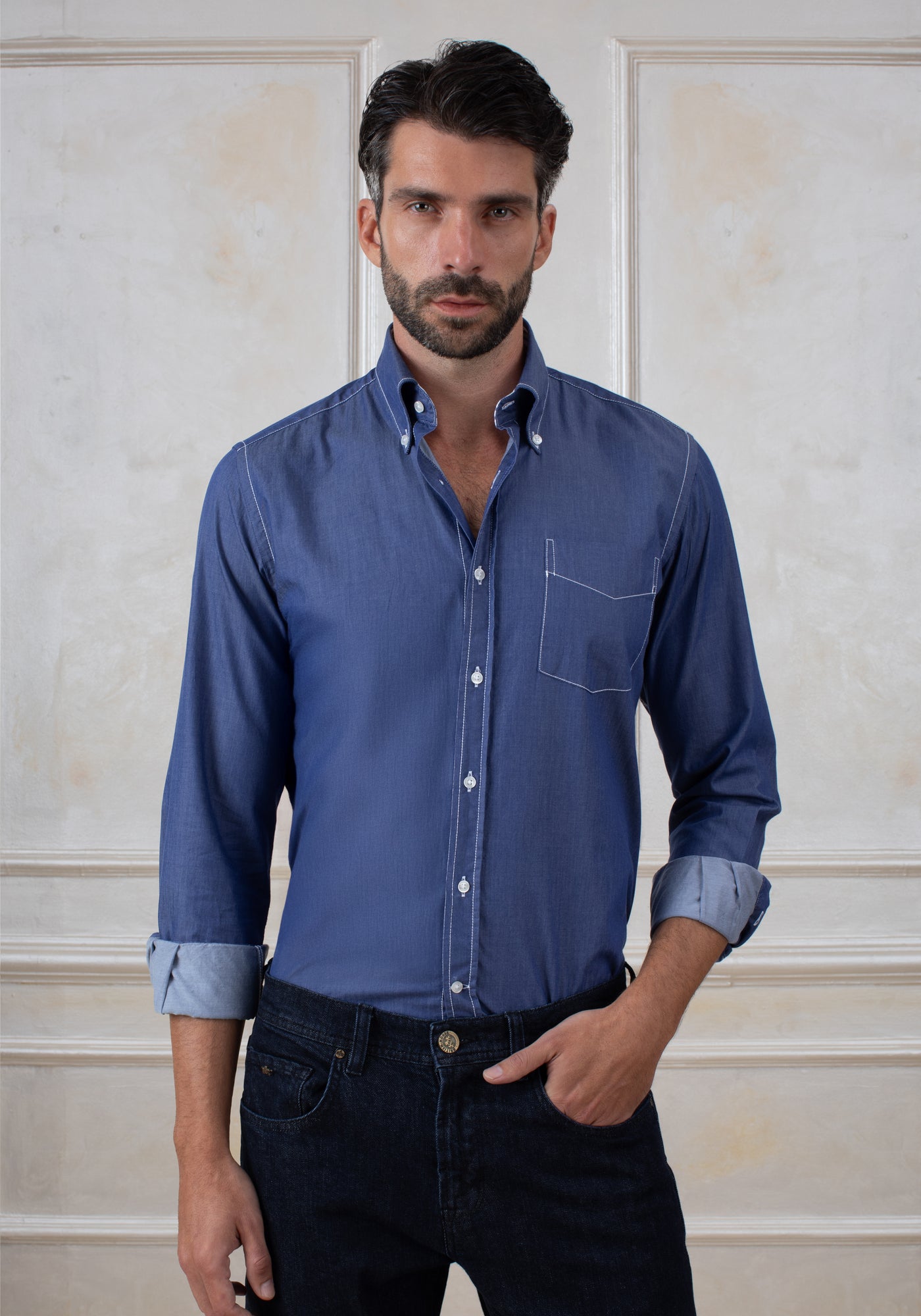 Admiral Blue Twill Shirt