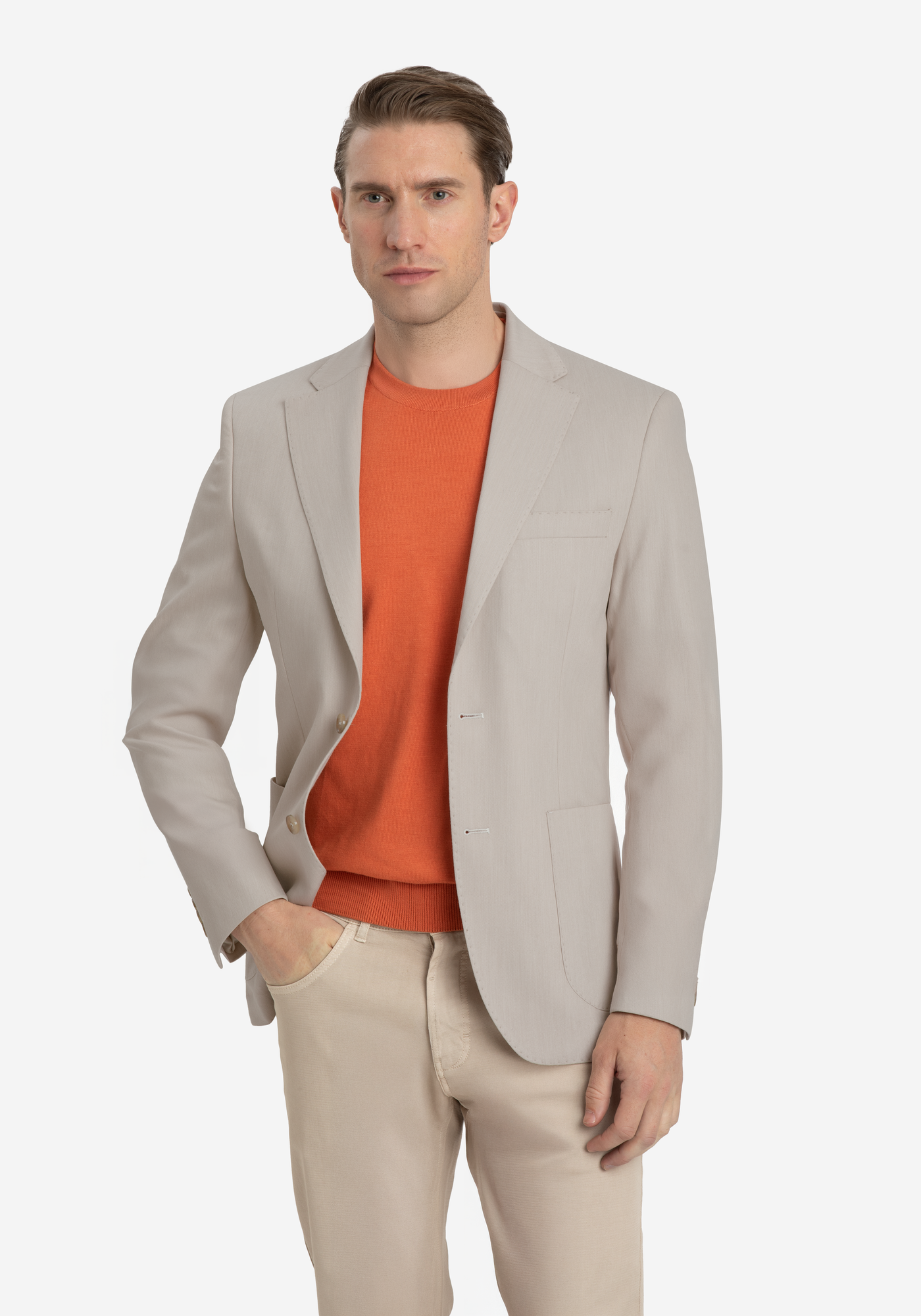 Contemporary Fit Breeze Beige Ravello Blazer