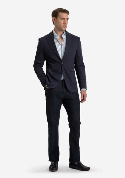 Midnight Navy Linen Blend Blazer