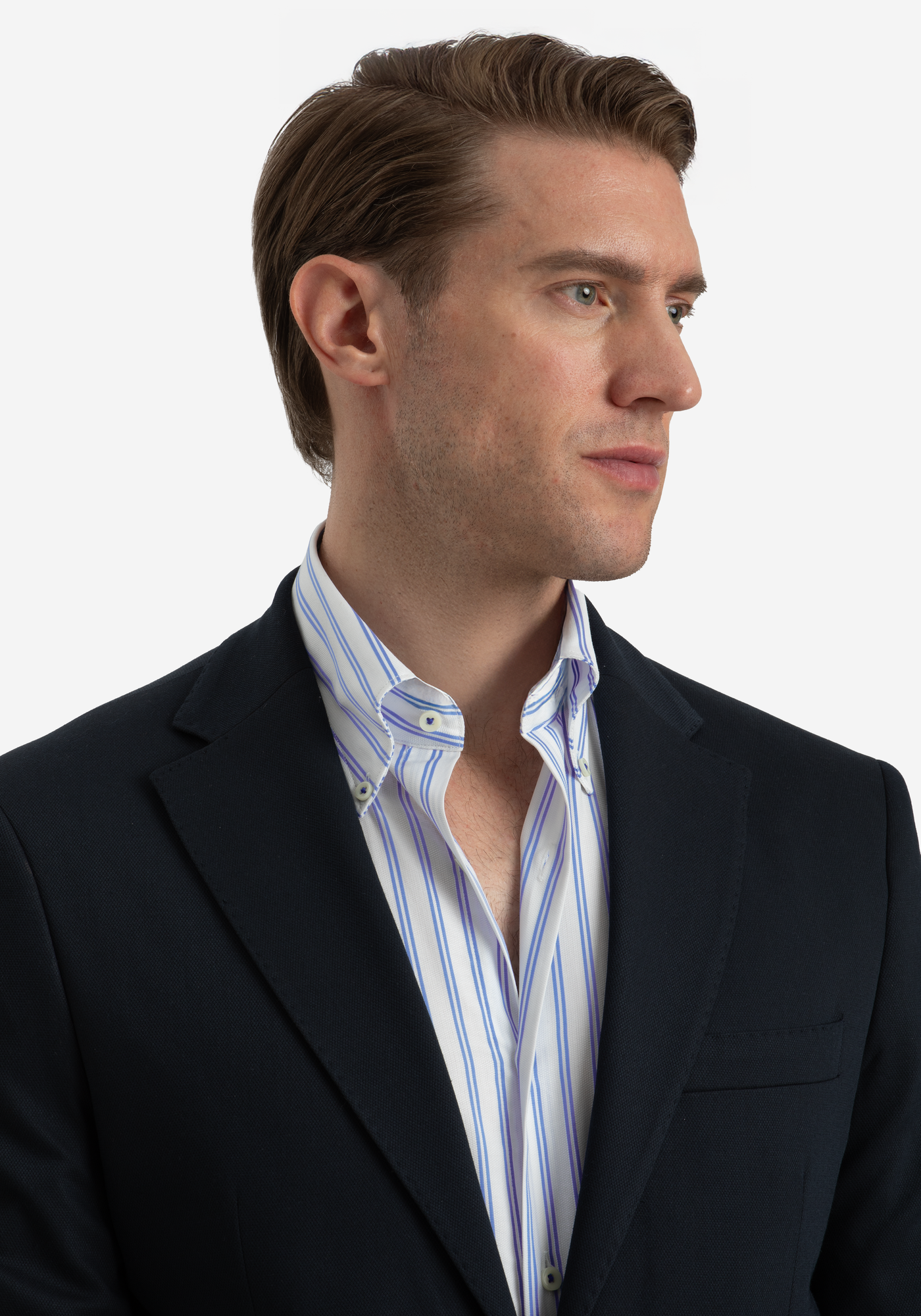 Midnight Navy Linen Blend Blazer