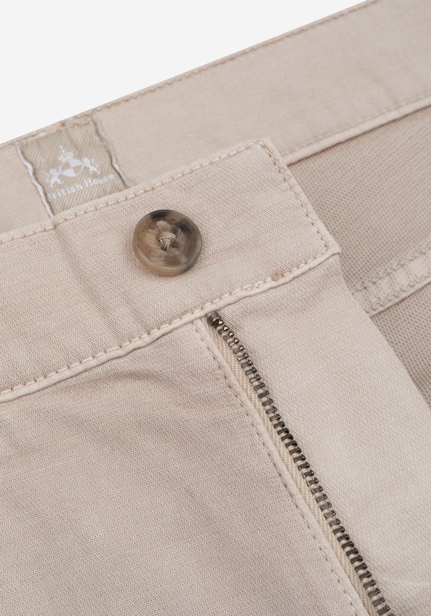 Stone Beige Piqué Gabardine
