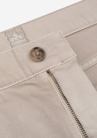 Stone Beige Piqué Gabardine