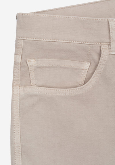 Stone Beige Piqué Gabardine