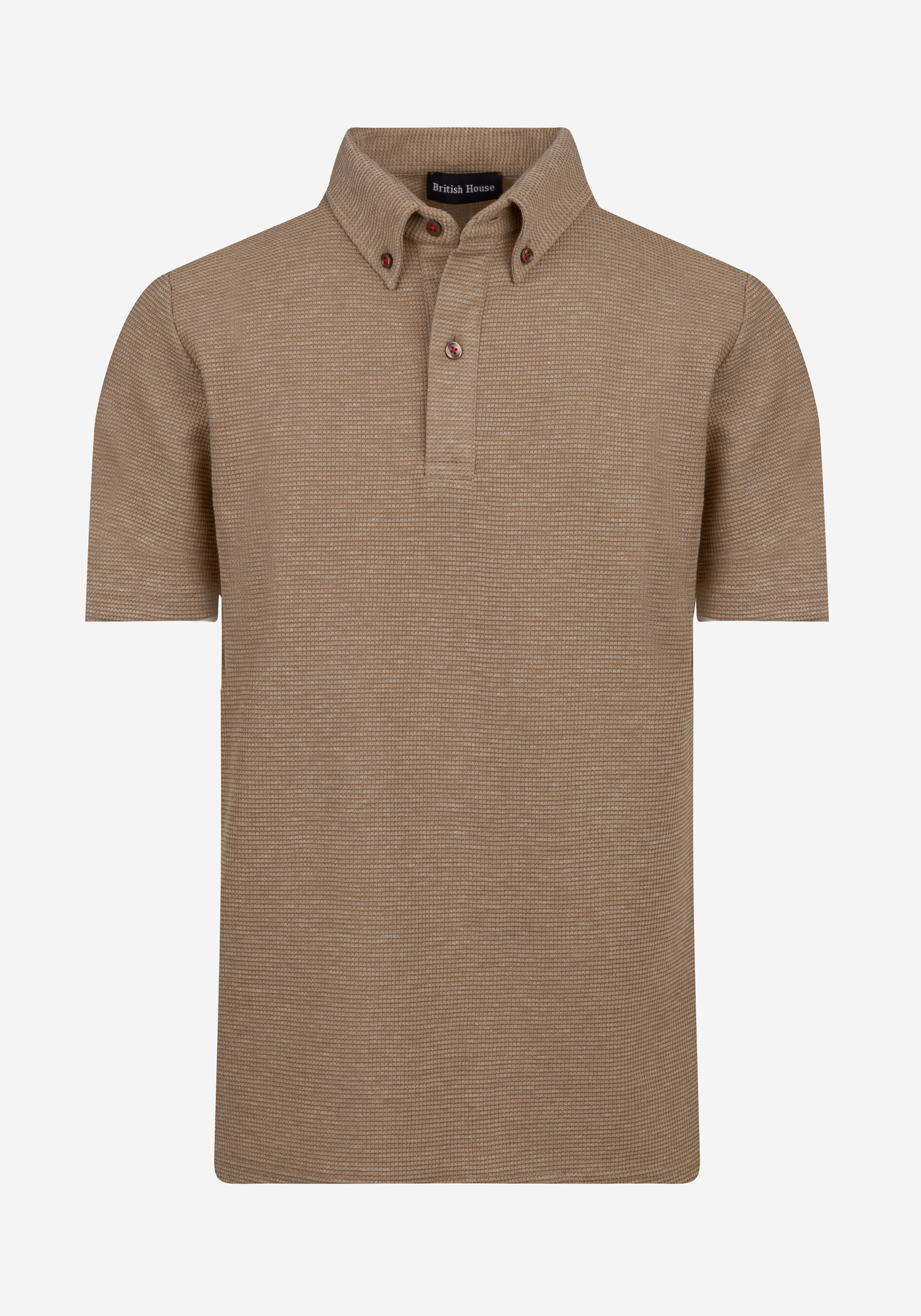 Desert Beige Waffle Polo Shirt
