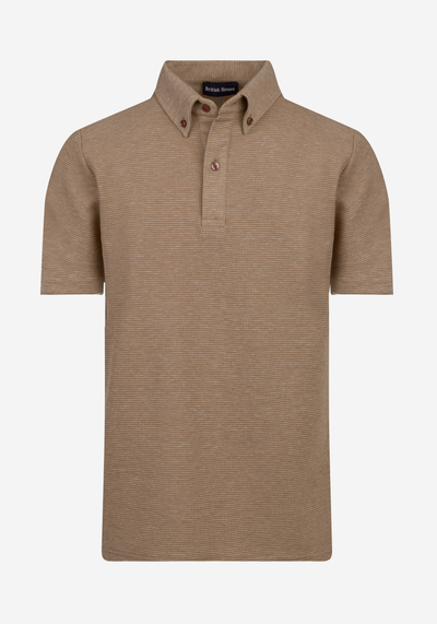 Desert Beige Waffle Polo Shirt