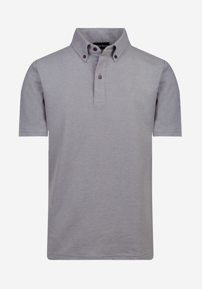 Whisper Grey Waffle Polo Shirt