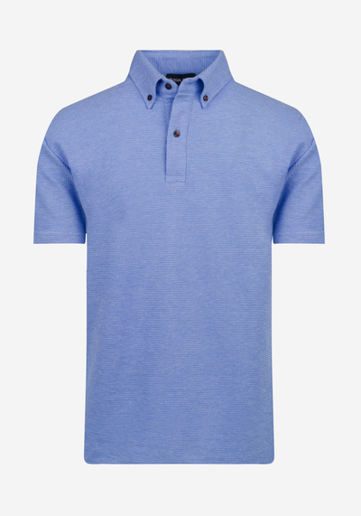 Bayside Blue Waffle Polo Shirt