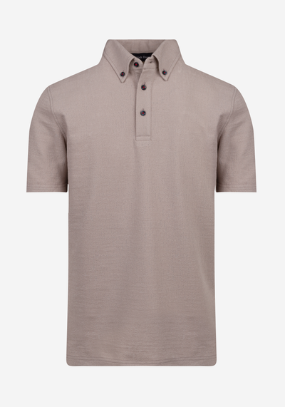 Earthstone Beige Jacquard Polo Shirt