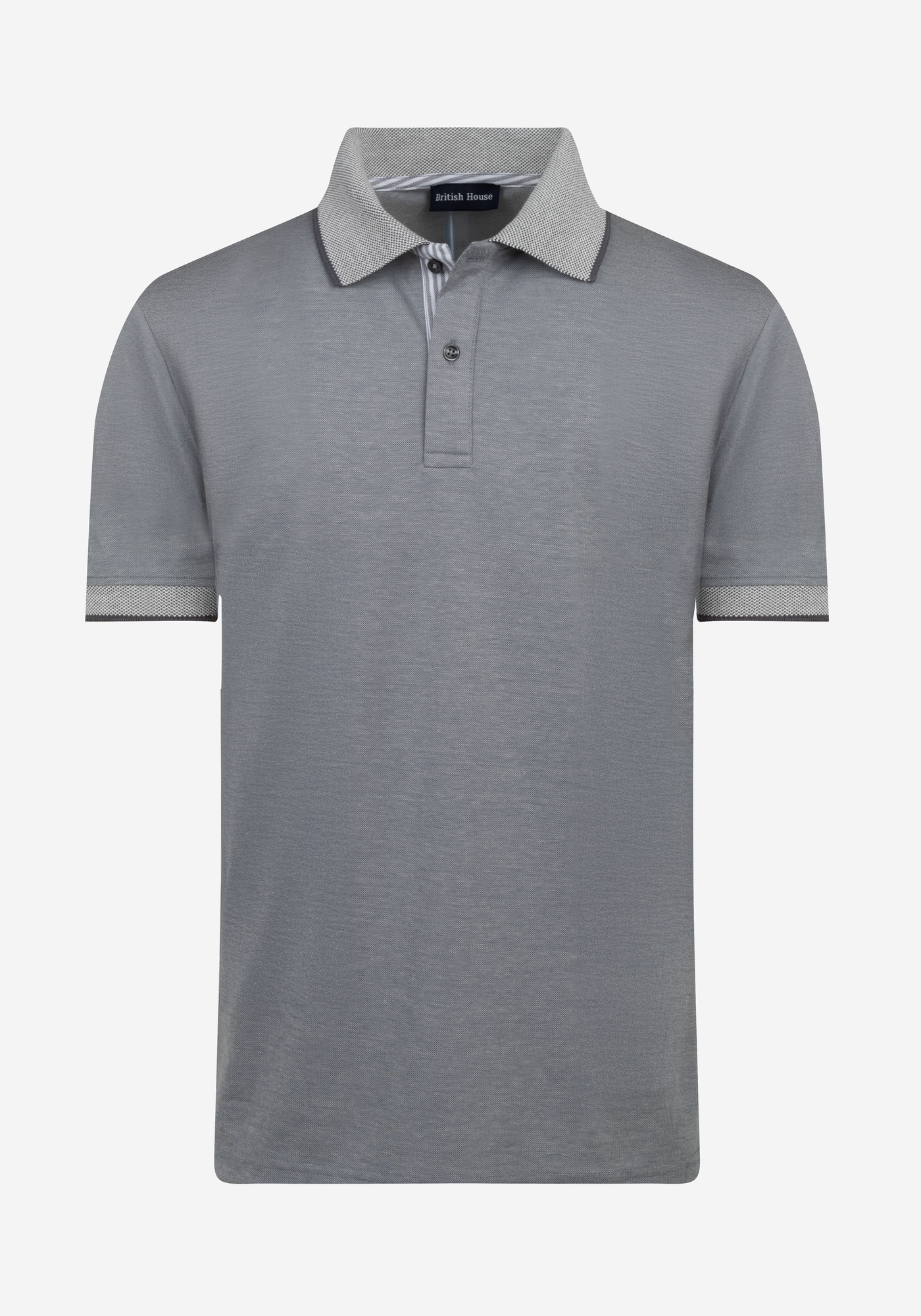Stone Grey Cotton Polo Shirt