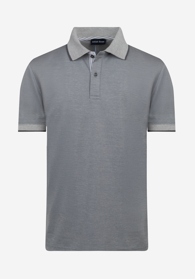 Stone Grey Cotton Polo Shirt