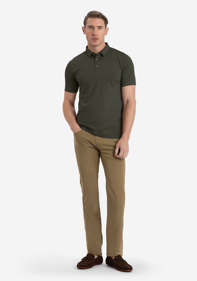 Dune Olive Aero-Hybrid Polo Shirt