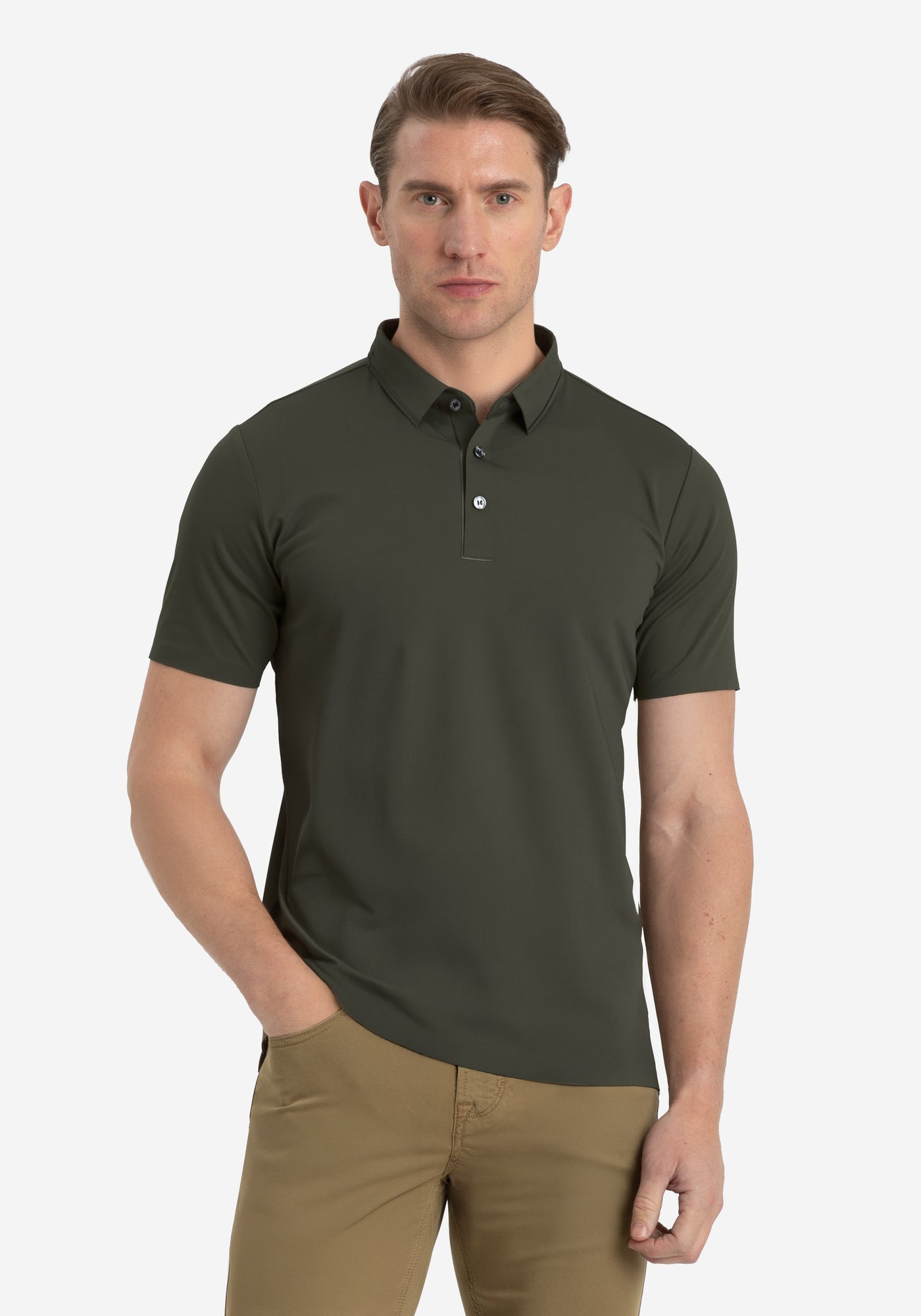 Dune Olive Aero-Hybrid Polo Shirt