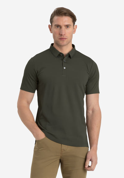 Dune Olive Aero-Hybrid Polo Shirt
