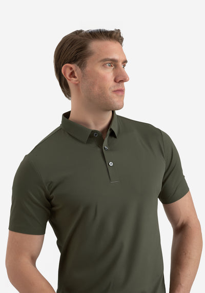 Dune Olive Aero-Hybrid Polo Shirt