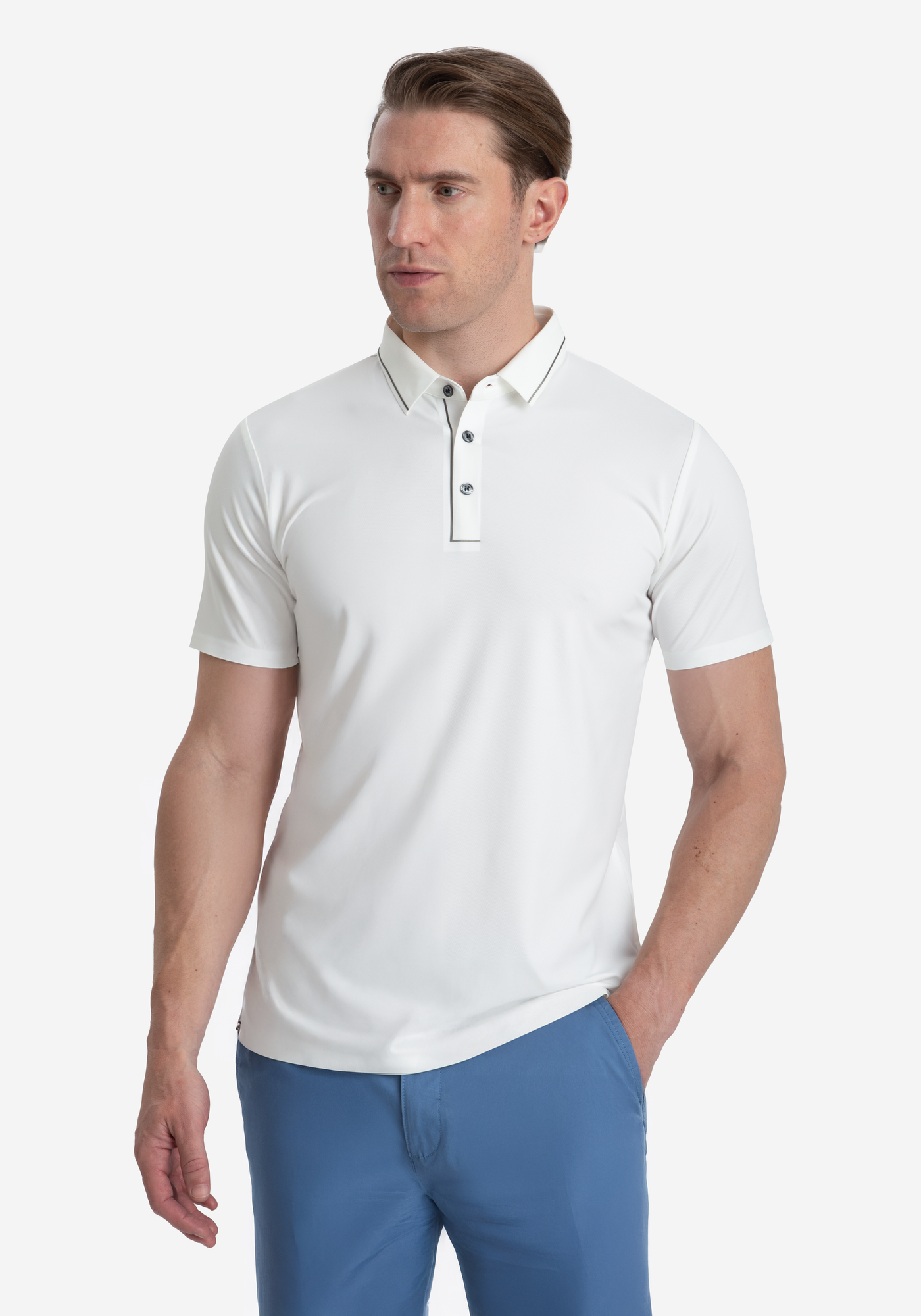 Pearl White Aero-Hybrid Polo Shirt